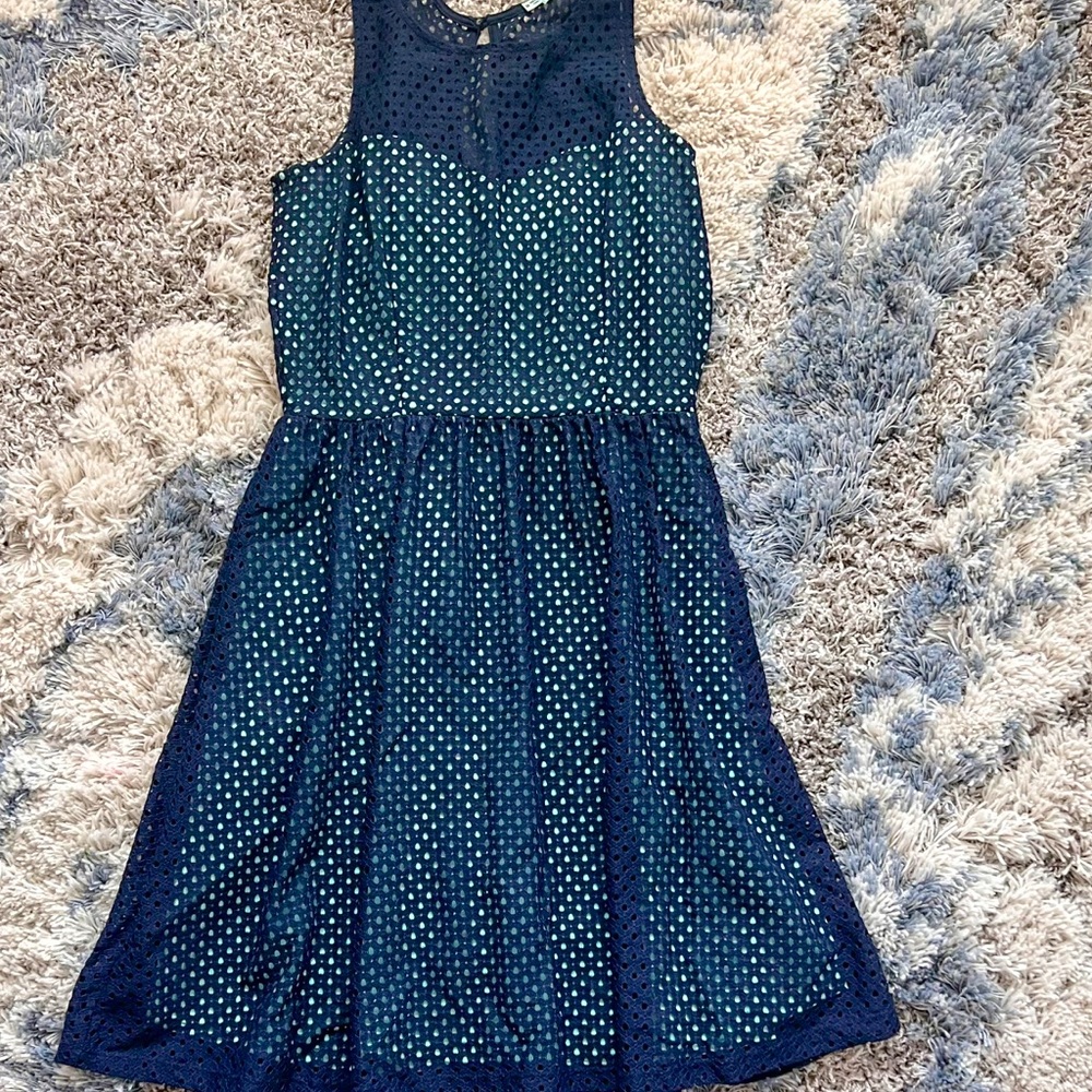 Maurices, Navy/turquoise dress, Size 3/4